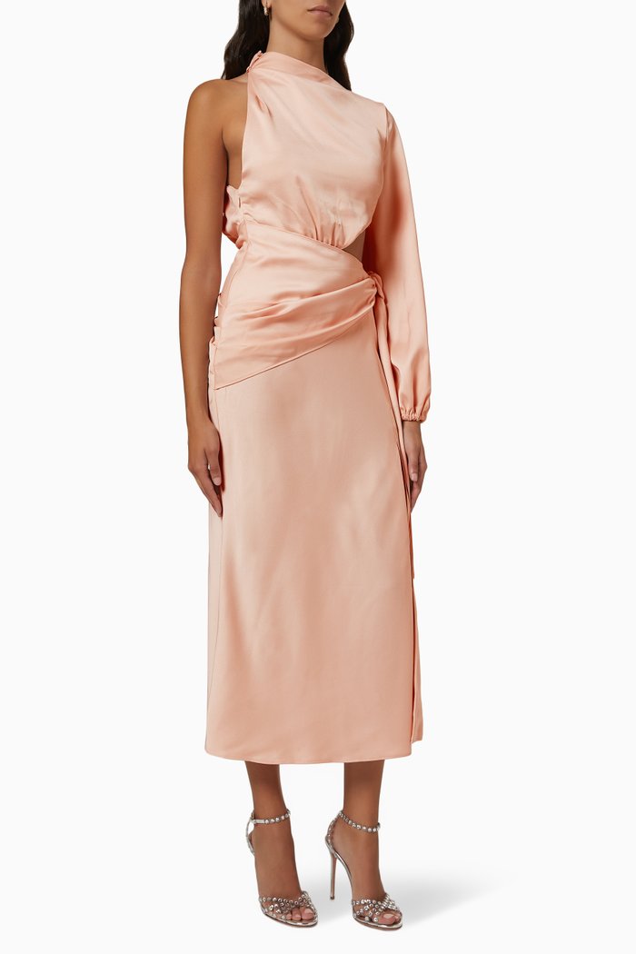 

Maryan Midi Dress in Satin, Pink
