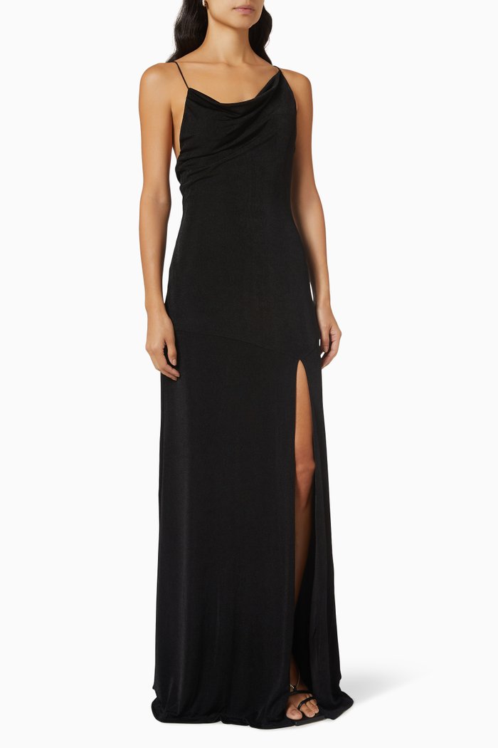 

Celestine Maxi Dress in Jersey, Black