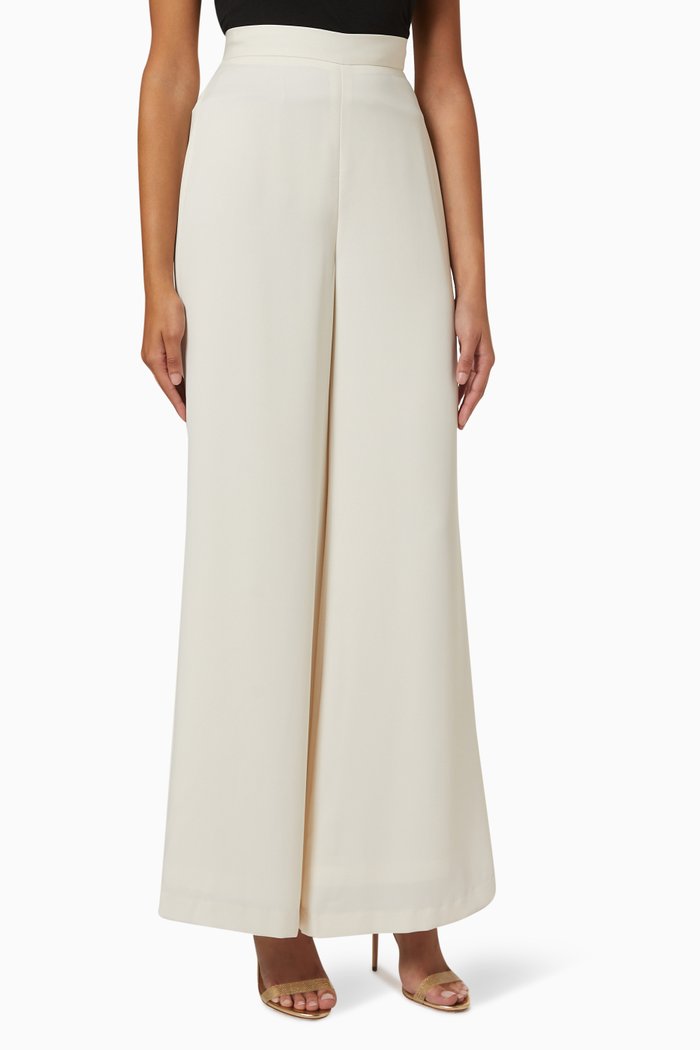 

Otis Palazzo Pants in Satin, White