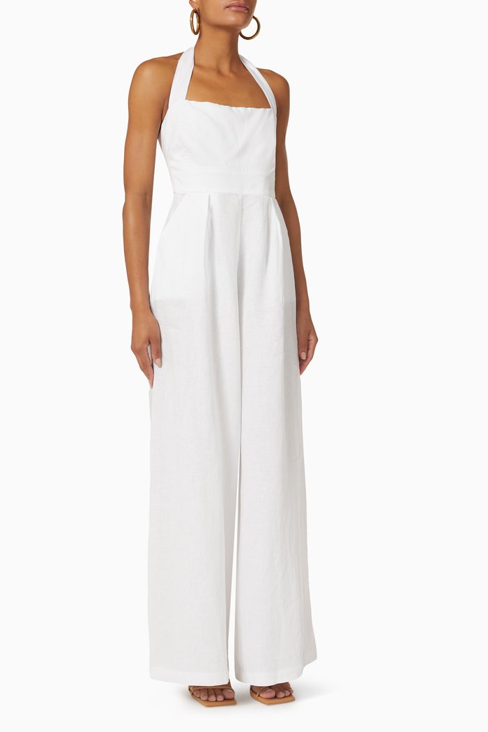 

Freya Jumpsuit in Linen, White