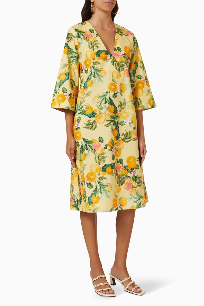 

Martina Dress in Cotton Poplin, Yellow