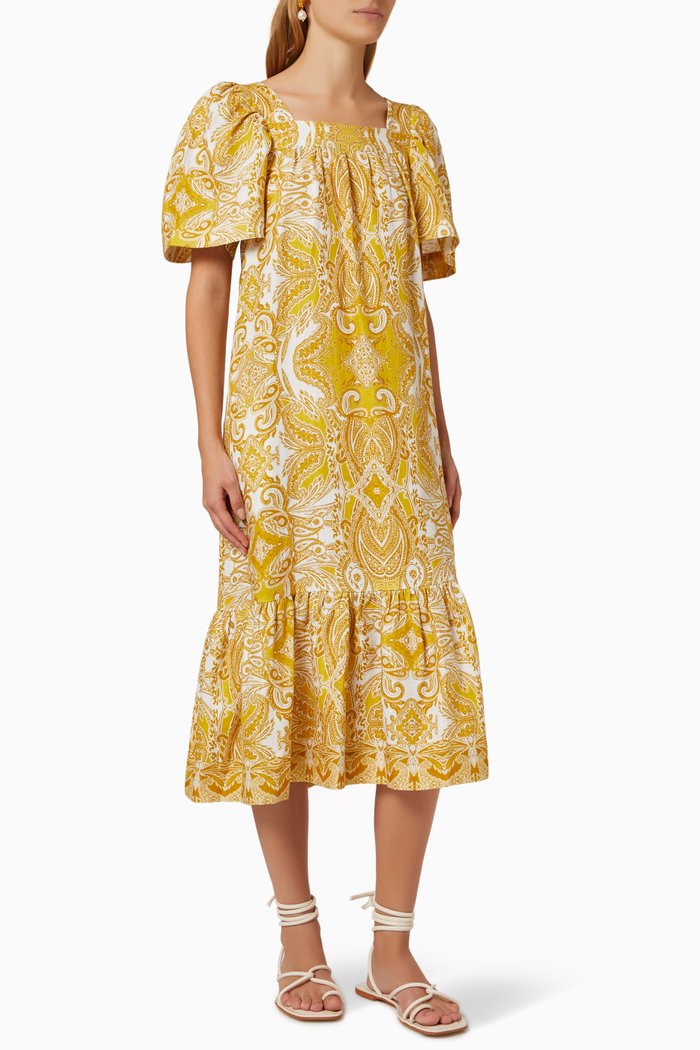 

Chani Dress in Cotton Linen, Yellow