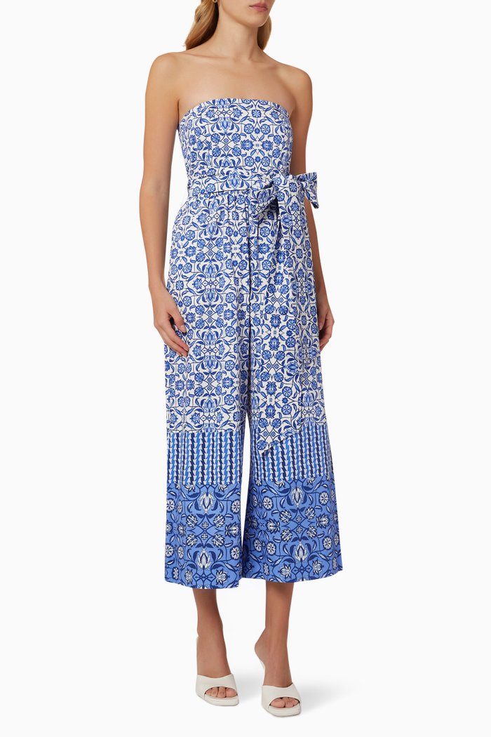 

Tina Jumpsuit in Cotton Sateen, Blue