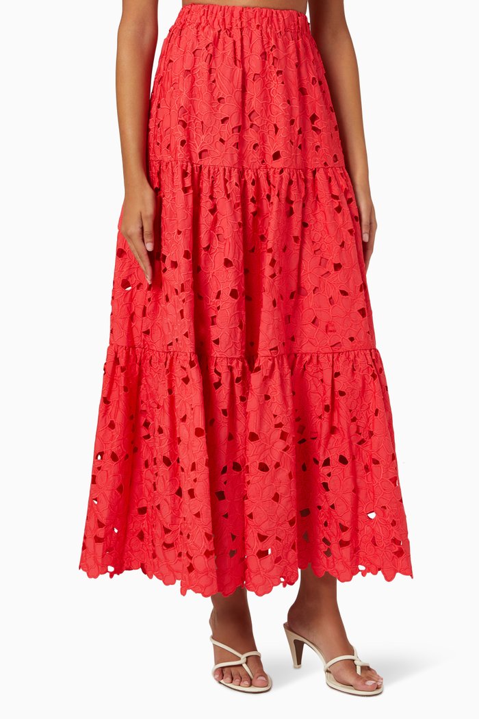 

Melanie Skirt in Cotton, Red