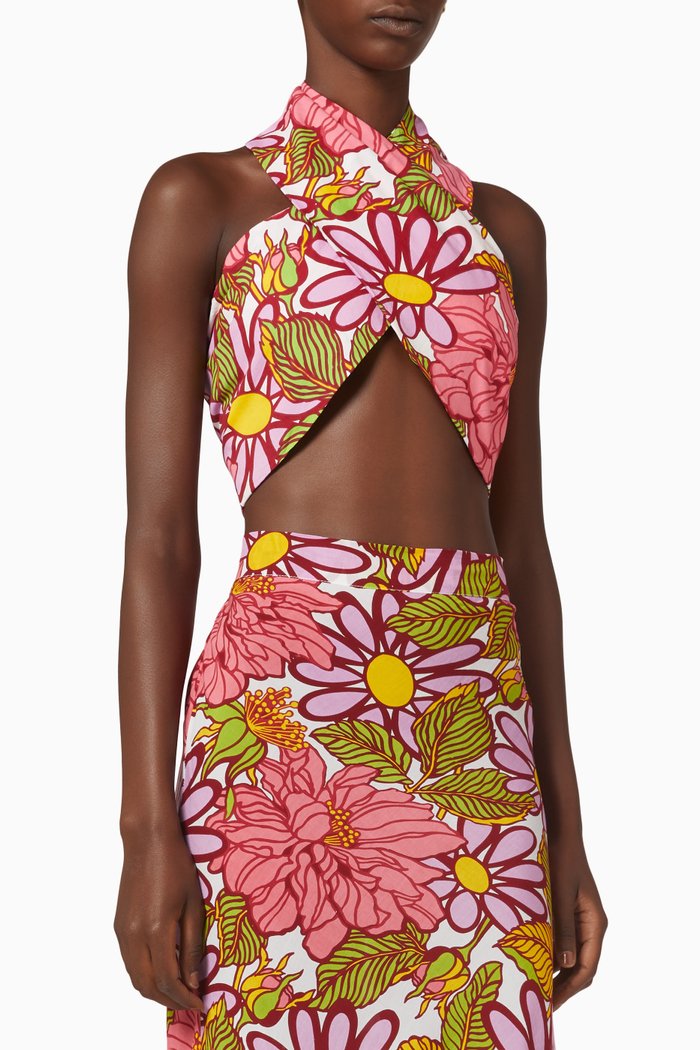 

Floral Halter Top, Pink