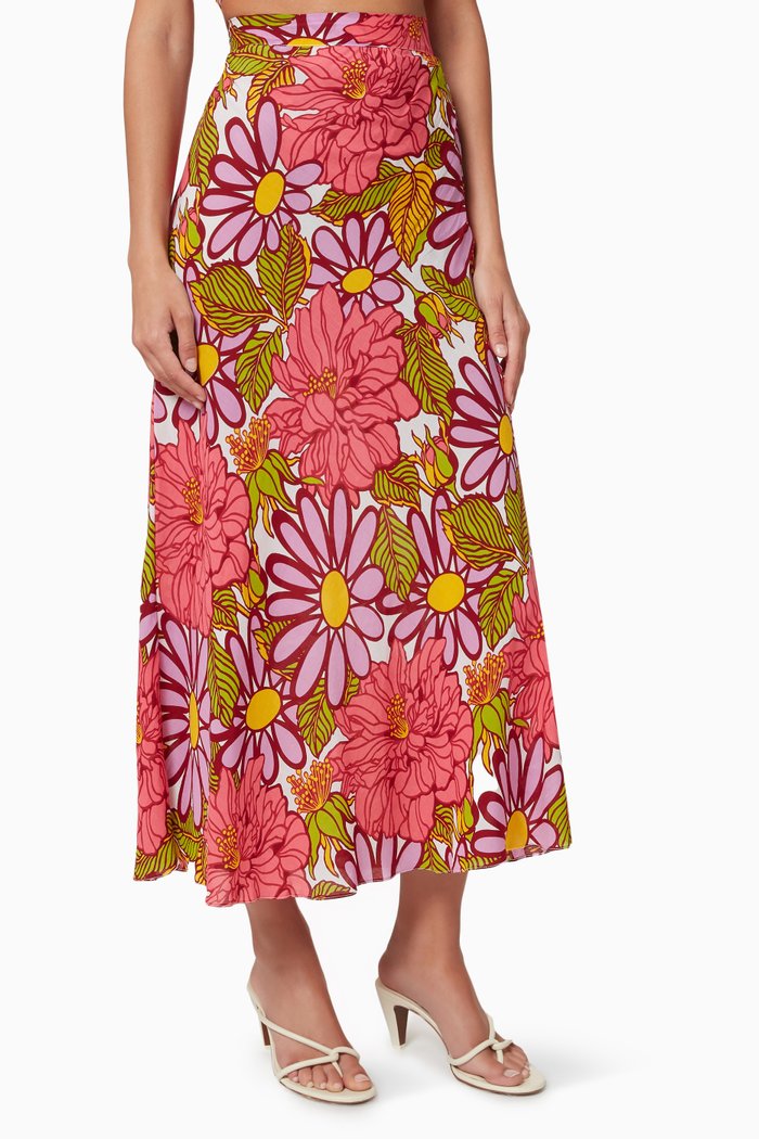 

Floral Maxi Skirt, Pink
