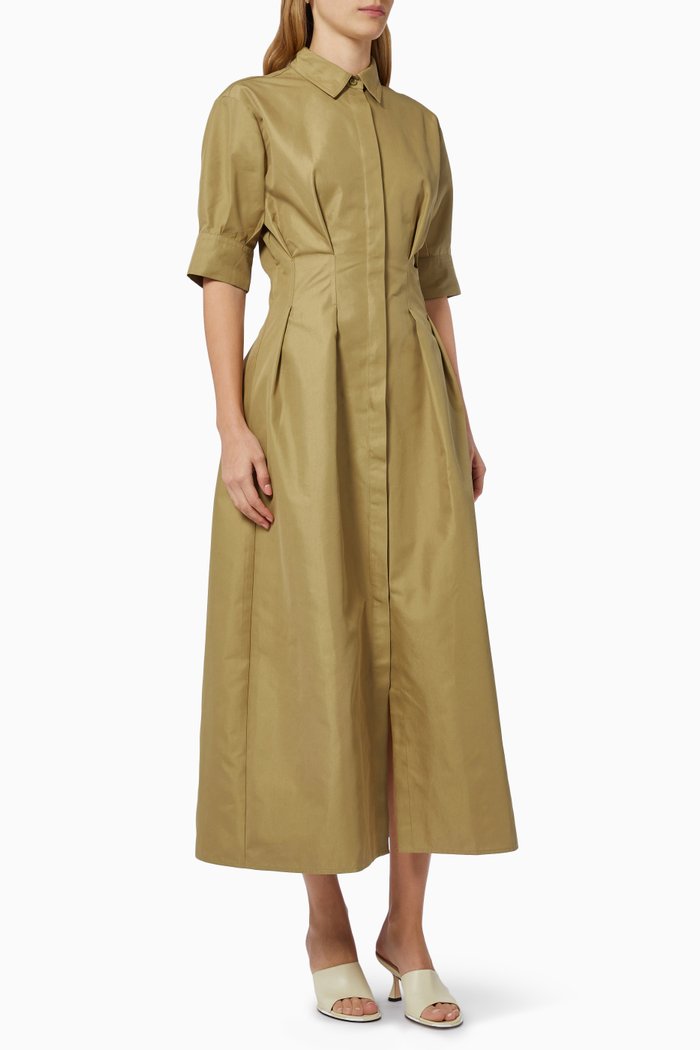 

The Time Off Shirtdress in Cotton Blend, Brown