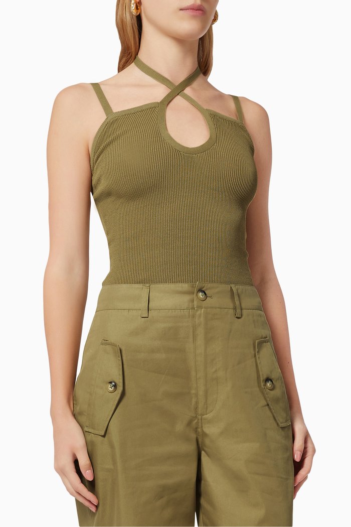 

The Level Up Top in Ribbed Viscose Knit, Brown