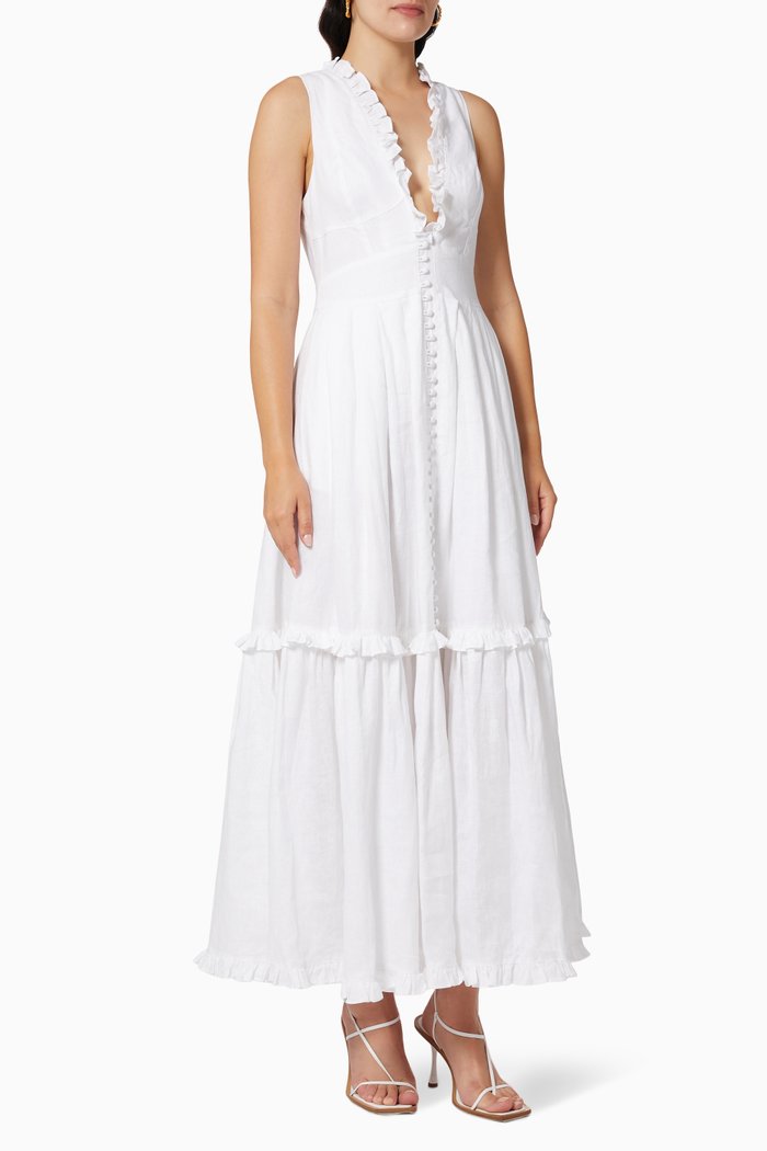 

Juliet Maxi Dress in Linen Ramie, White