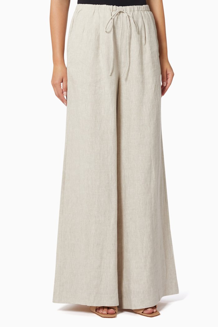 

Sophia Palazzo Pants in Linen, Neutral