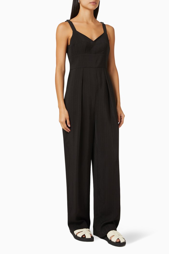 

Bustier Jumpsuit in Viscose, Black