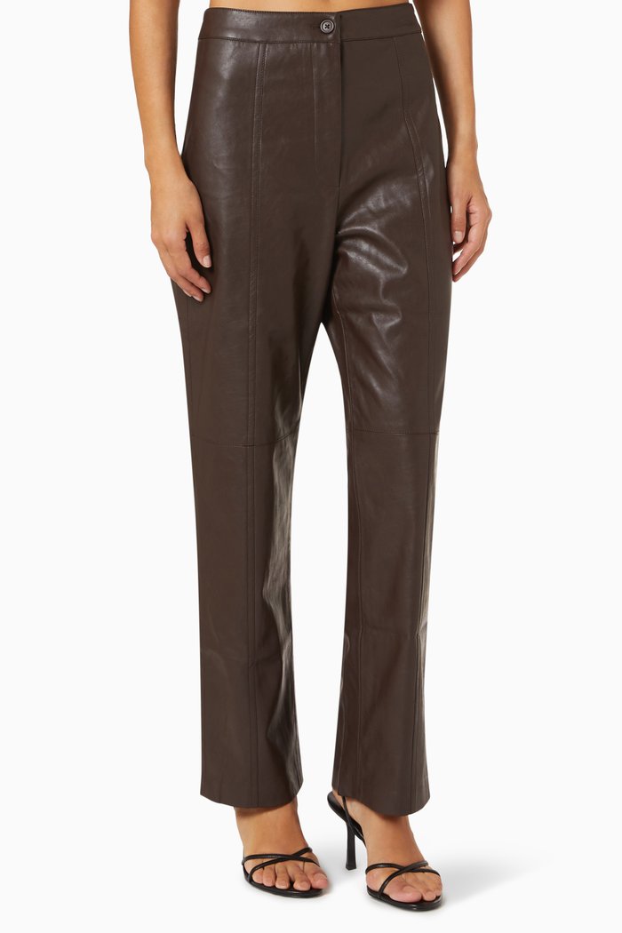 

Opulence Pants in Faux Leather, Brown