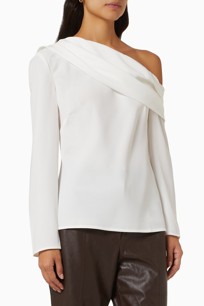 

Crossing Paths Top in Crepe, White