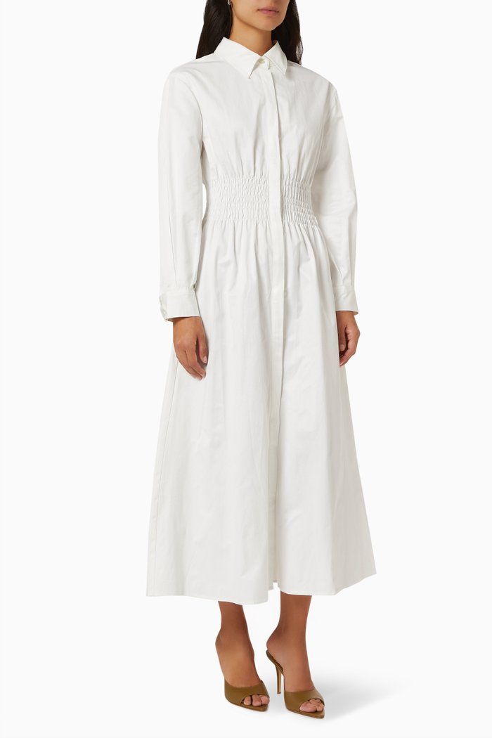 

Shadow Maxi Dress in Rayon Blend, White