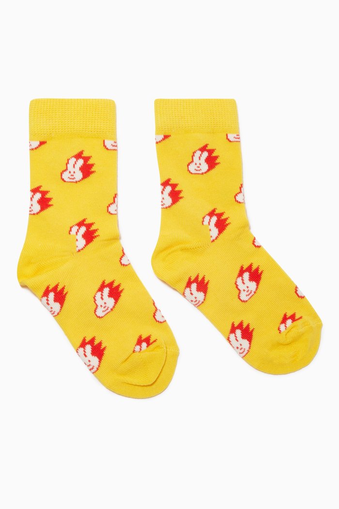 

Bunny Socks in Stretch Cotton, Yellow