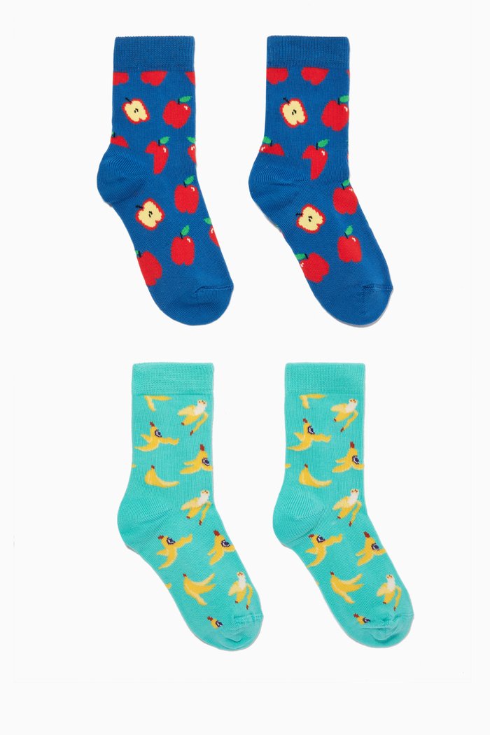 

Fruit Print Socks, Set of 2, Multicolour