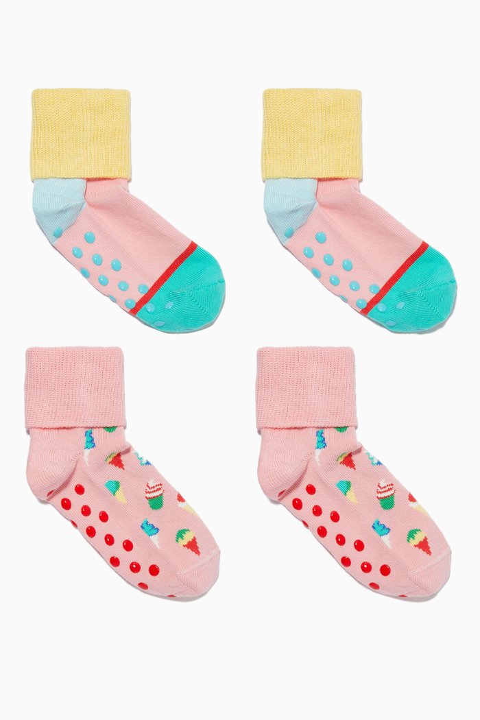 

Ice Cream Anti-slip Socks, Set of 2, Multicolour