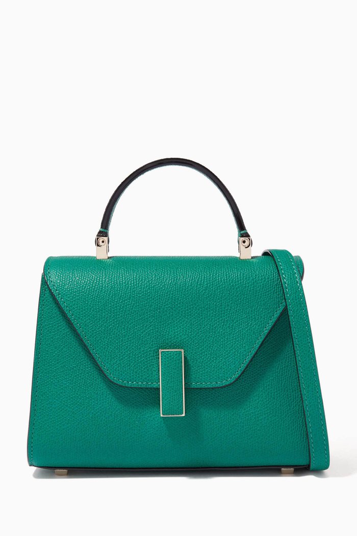 

Iside Micro Bag in Calfskin Leather, Green
