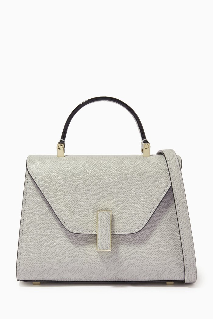 

Iside Micro Bag in Calfskin Leather, Grey