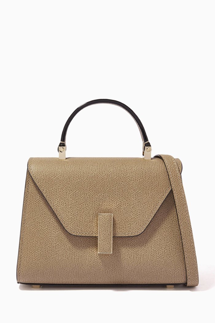 

Iside Micro Bag in Calfskin Leather, Neutral