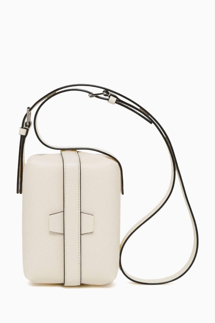 

Tric Trac Crossbody Bag in Leather, White
