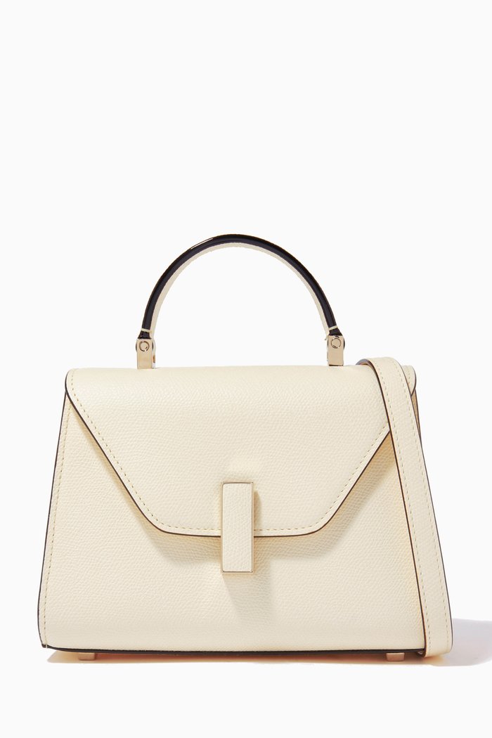 Iside Micro Bag in Calfskin Leather, White