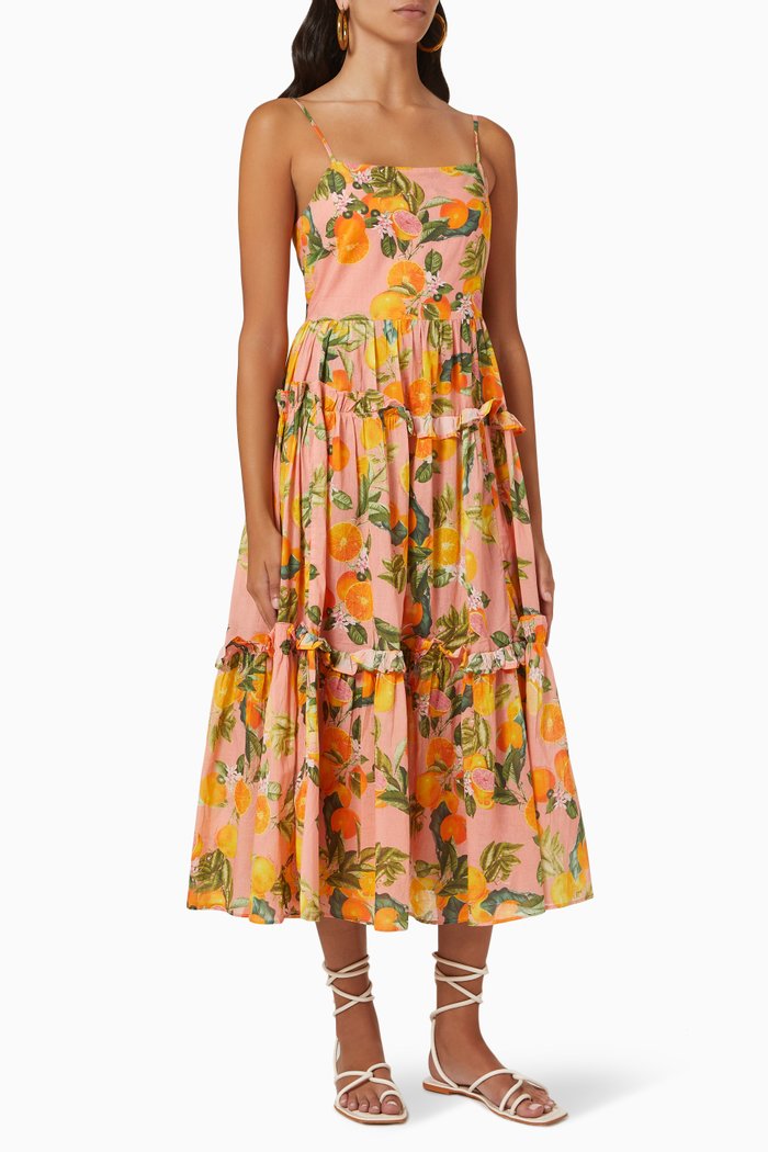 

Harbour Island Dress in Cotton, Orange