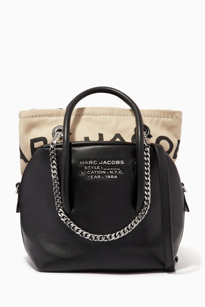 

The Duet Mini Satchel Bag in Leather, Black