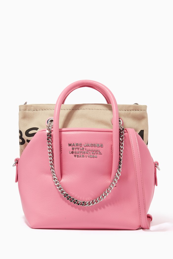

The Duet Mini Satchel Bag in Leather, Pink