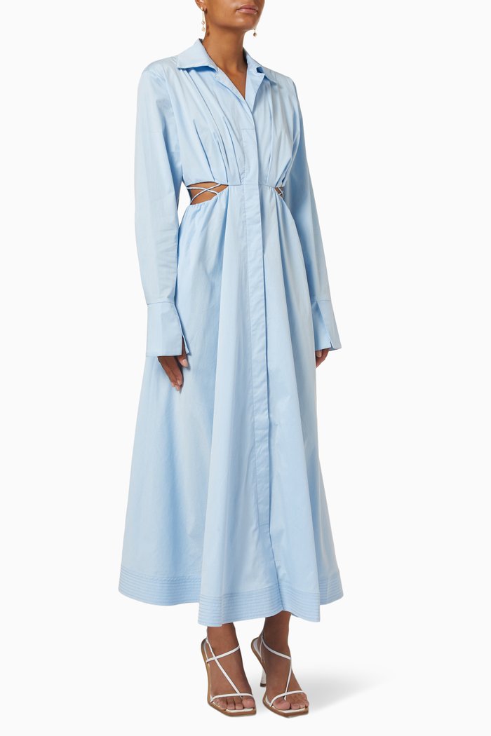 

Turn Through Dress in Cotton, Blue