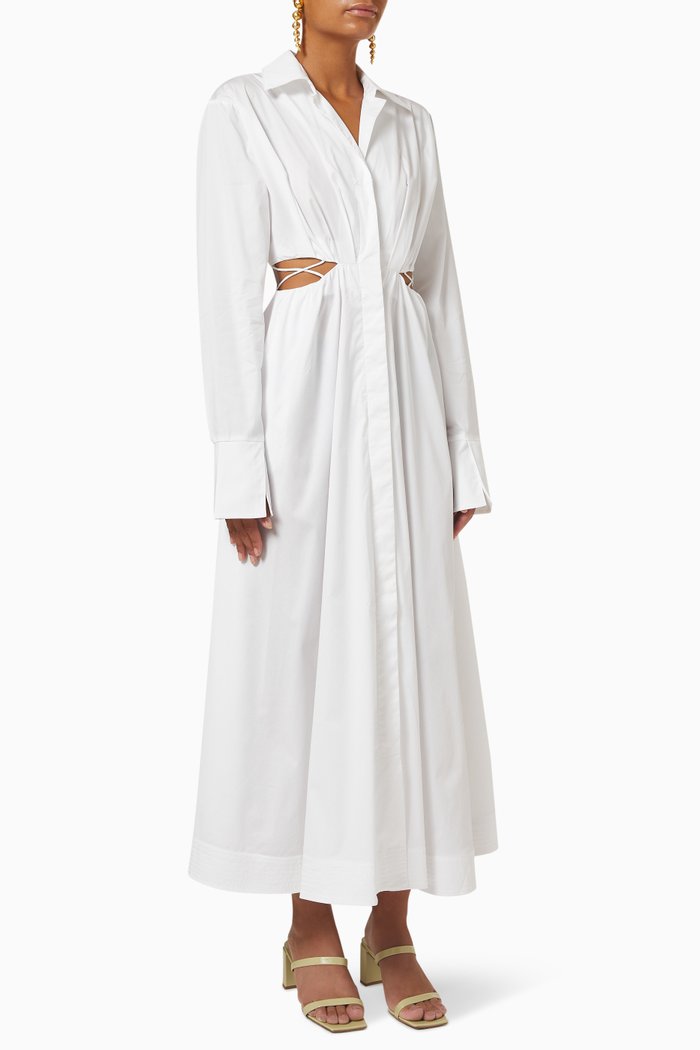 

Turn Through Dress in Cotton, White