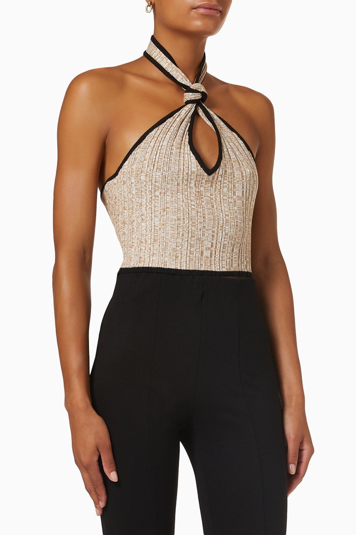 

Intertwine Top in Rib Knit, Brown