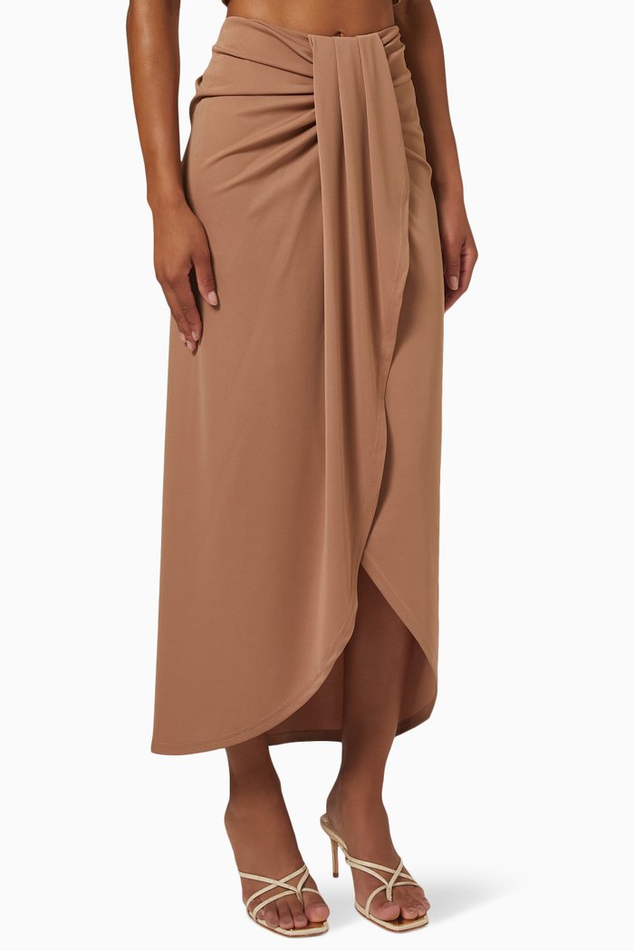 

Fine Line Skirt in Jersey, Brown