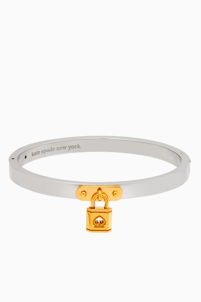 

Lock & Spade Charm Bangle in Silver-plated Brass, Multicolour