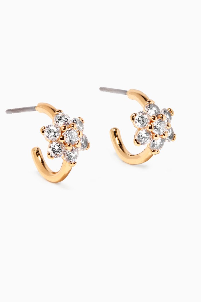 

Myosotis Flower Huggies in Gold-plated Brass