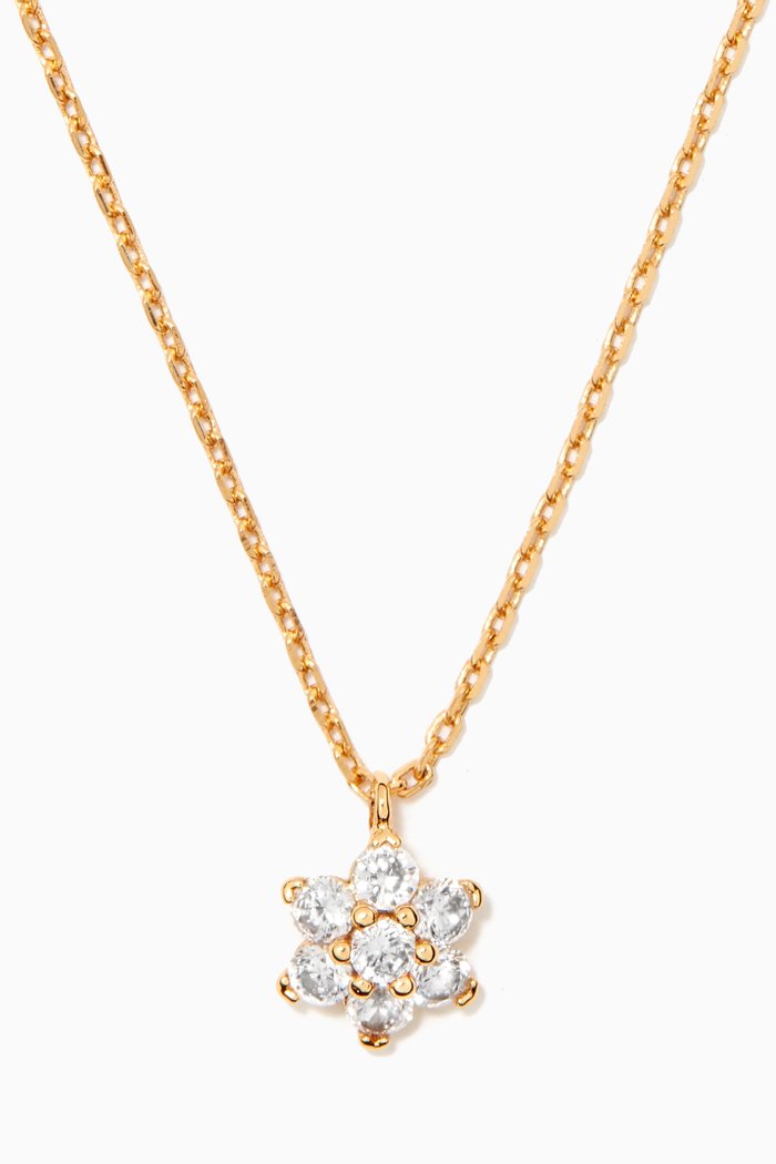 Myosotis Flower Necklace in Gold-plated Brass