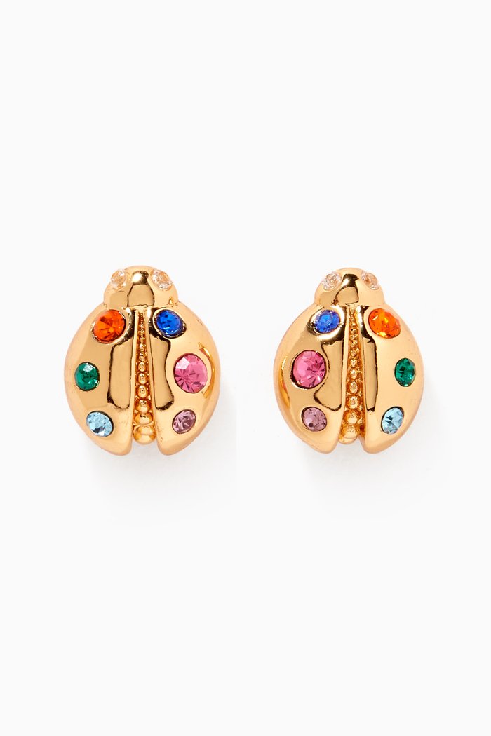 

Ladybug Stud Earrings in Gold-plated Brass