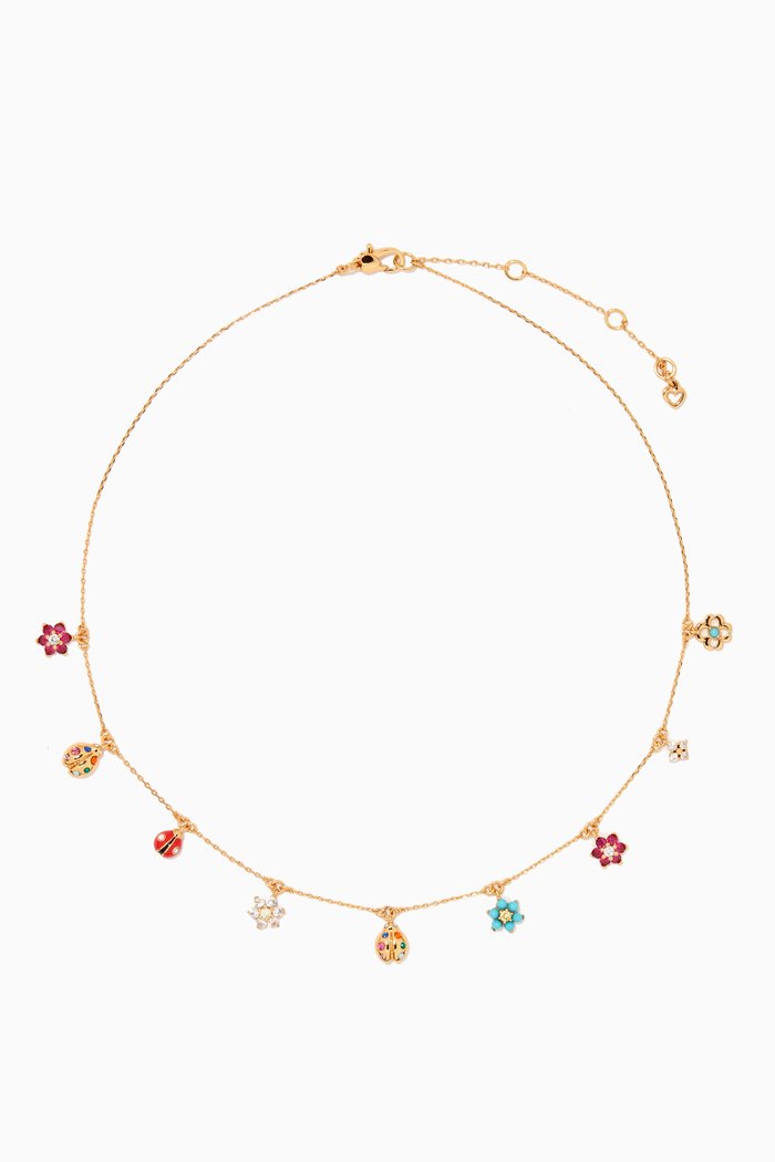 

Nature Walk Ladybug Necklace in Gold-plated Brass, Multicolour
