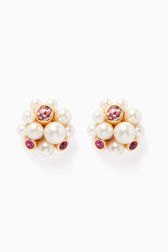 

Pearl Caviar Stud Earrings in Gold-plated Brass, Multicolour