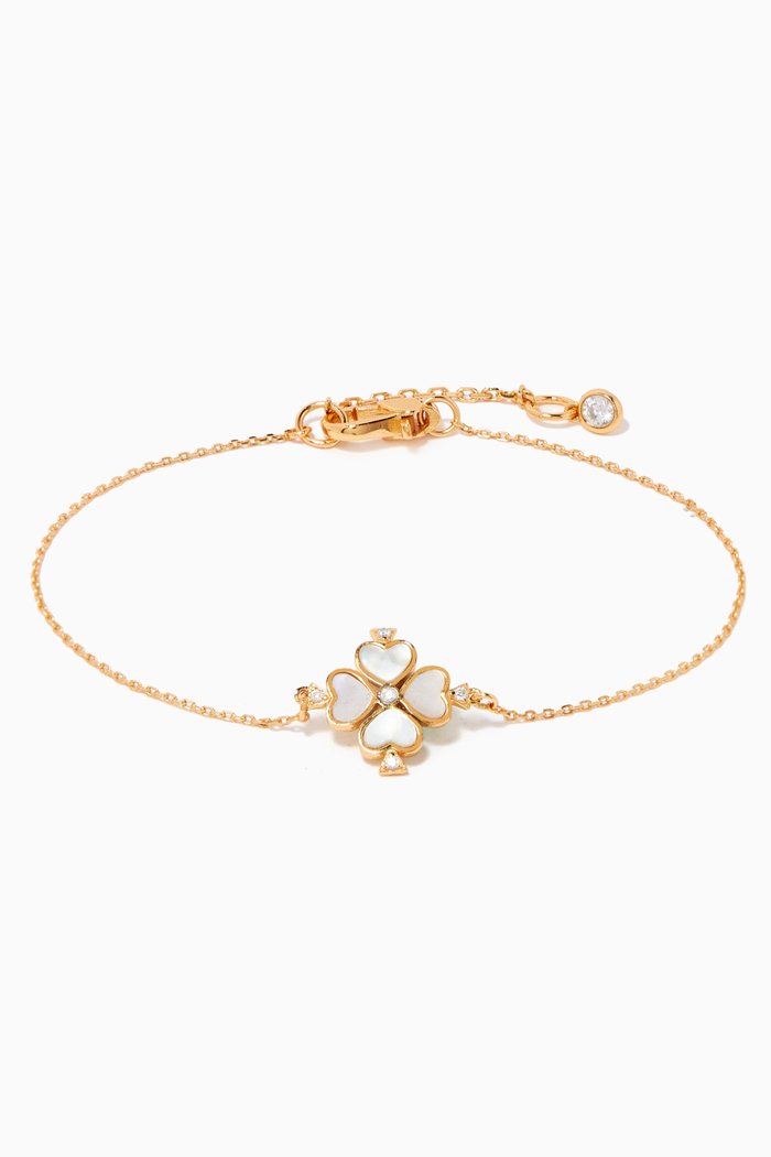 

Legacy Spade Flower Pendant Bracelet in Gold-plated Brass, Multicolour