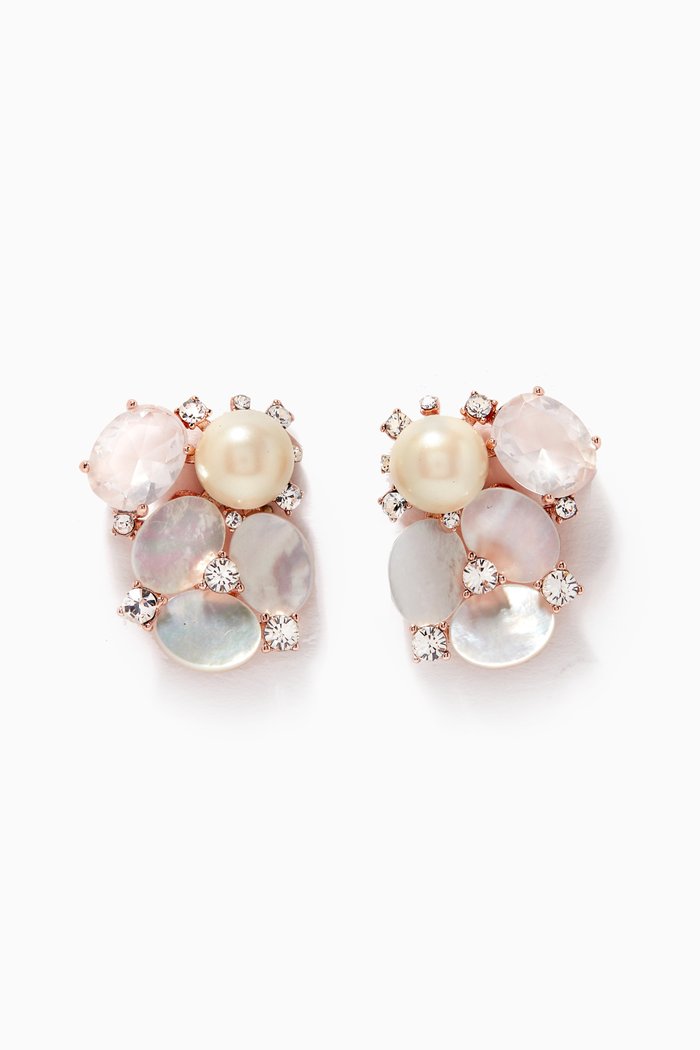 

Disco Pansy Stud Earrings in Rose Gold-plated Brass, Neutral