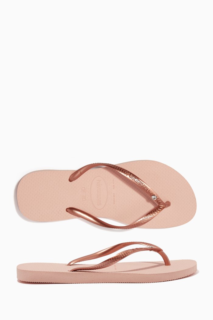 

Slim Swarovski Flip Flops in Rubber, Pink