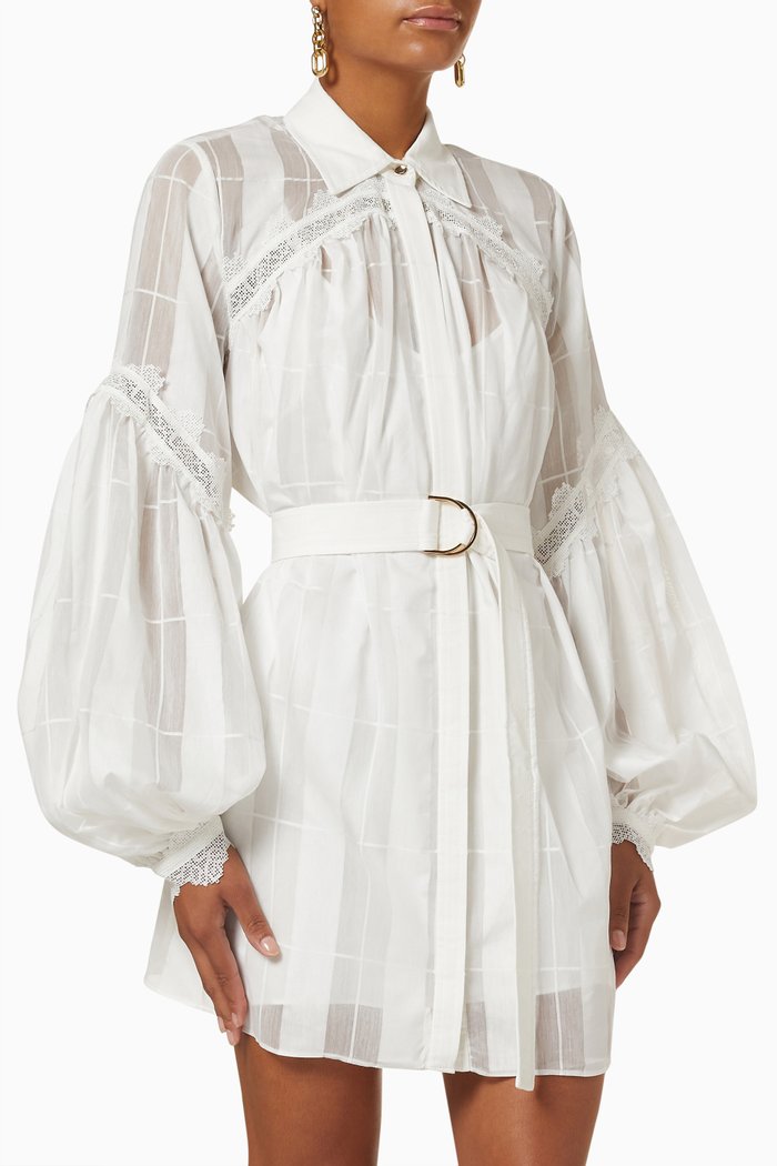 

Rusper Mini Dress in Cotton Blend, Neutral