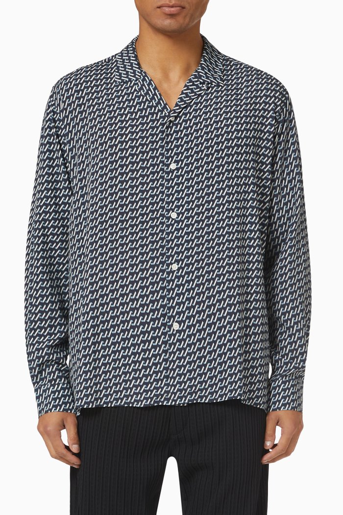 

Printed Hayden Shirt, Blue