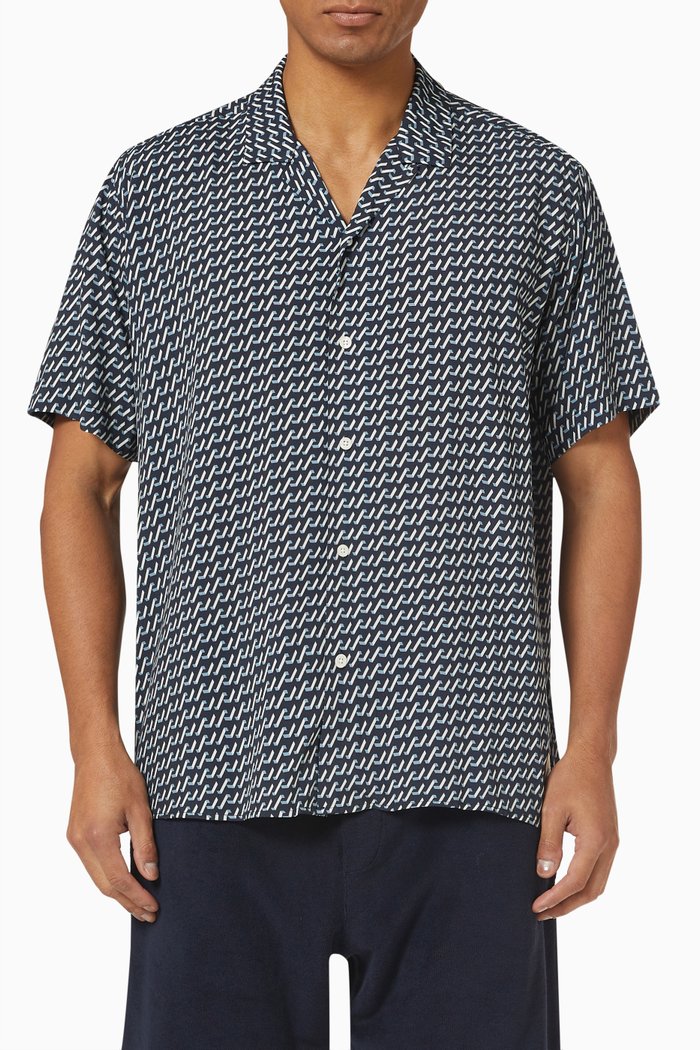 

Printed Short Sleeve Hayden Shirt, Blue