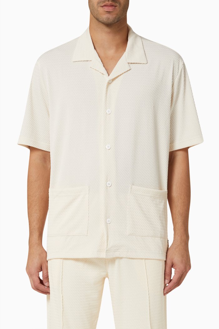 

Marshall Shirt in Textured Nylon, White