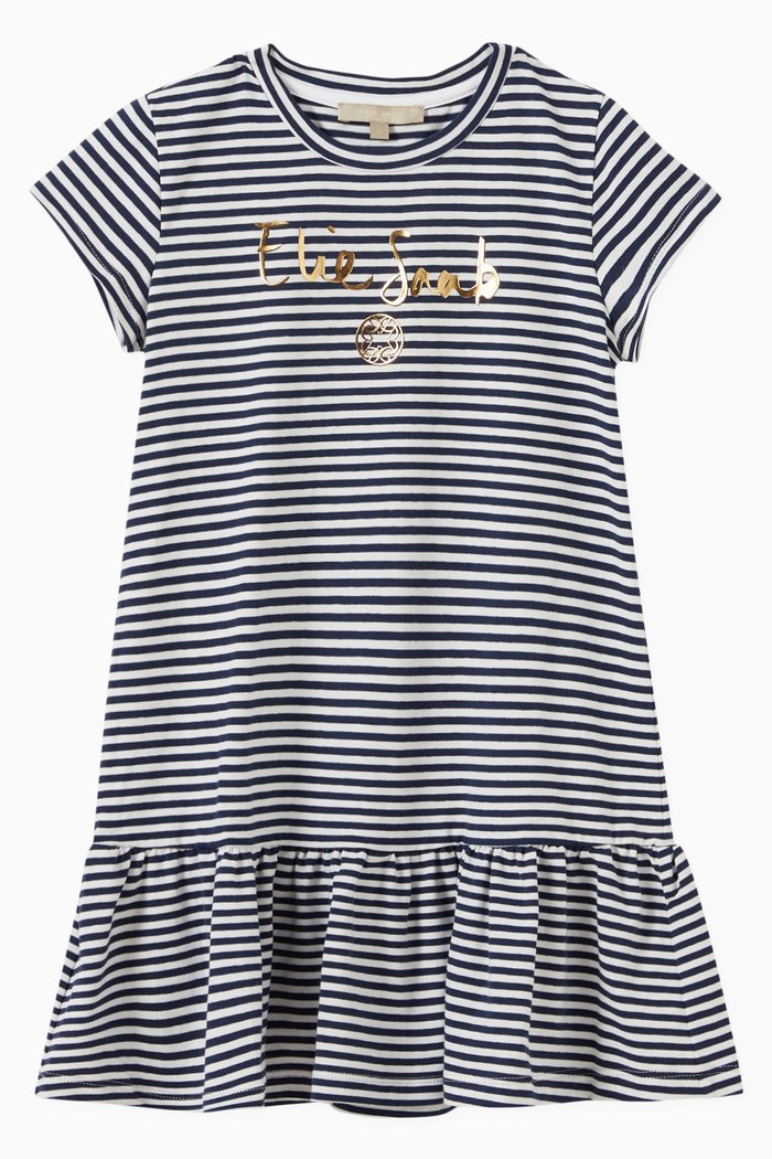

Logo Print Dress in Jersey Stretch, Blue