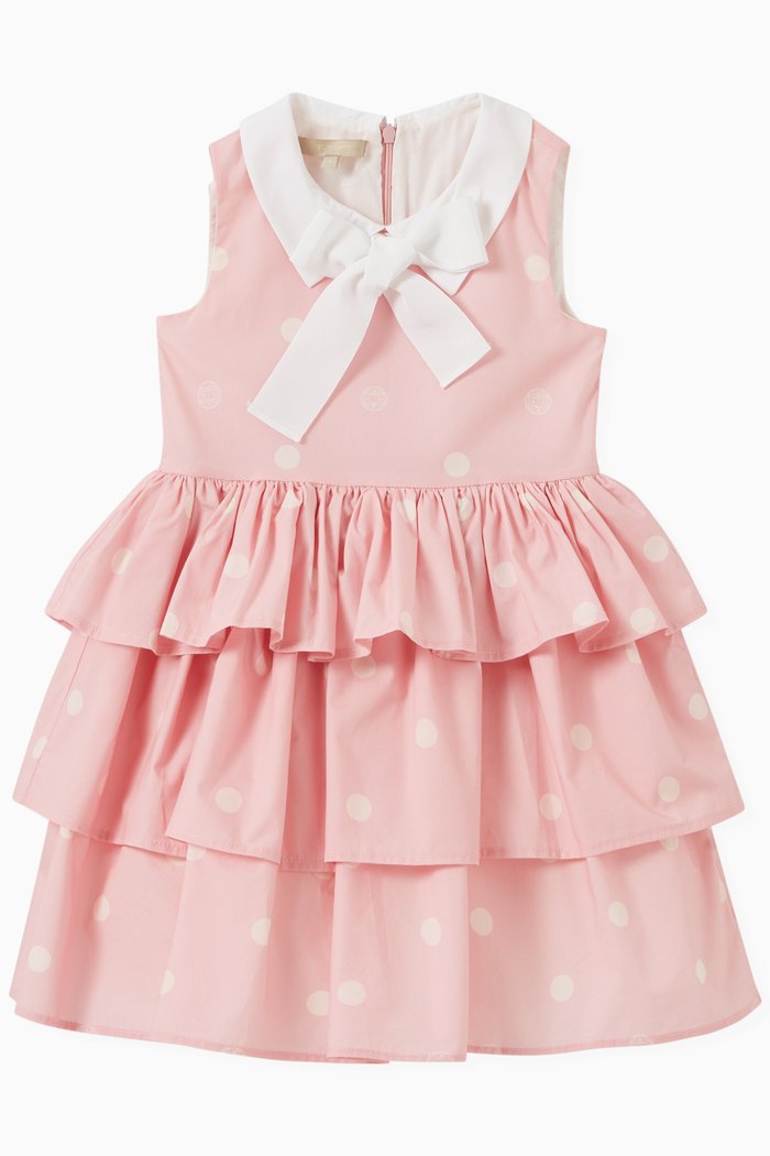 

Polka Dots Dress in Cotton, Pink