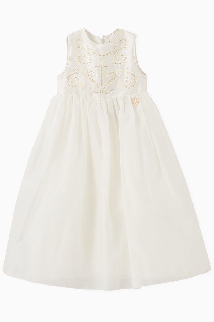 

Embroidered Long Dress, Neutral