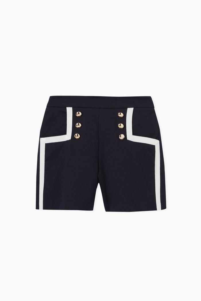 

Striped Shorts in Cotton, Blue